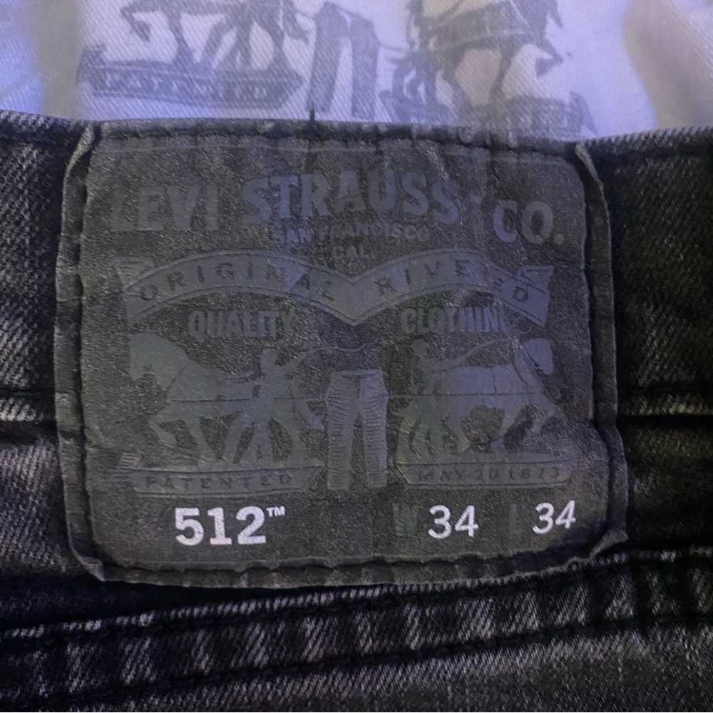Levi's 512 Black Slim Jeans GUC 34x34 - Picture 3 of 7